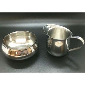 Vintage KAPCO Stainless Steel Creamer & Sugar Bowl